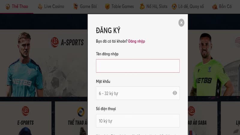 Đăng ký tài khoản